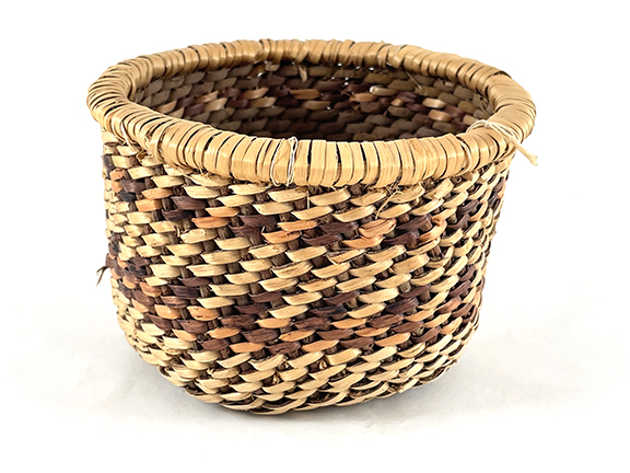 basket with black chevrons