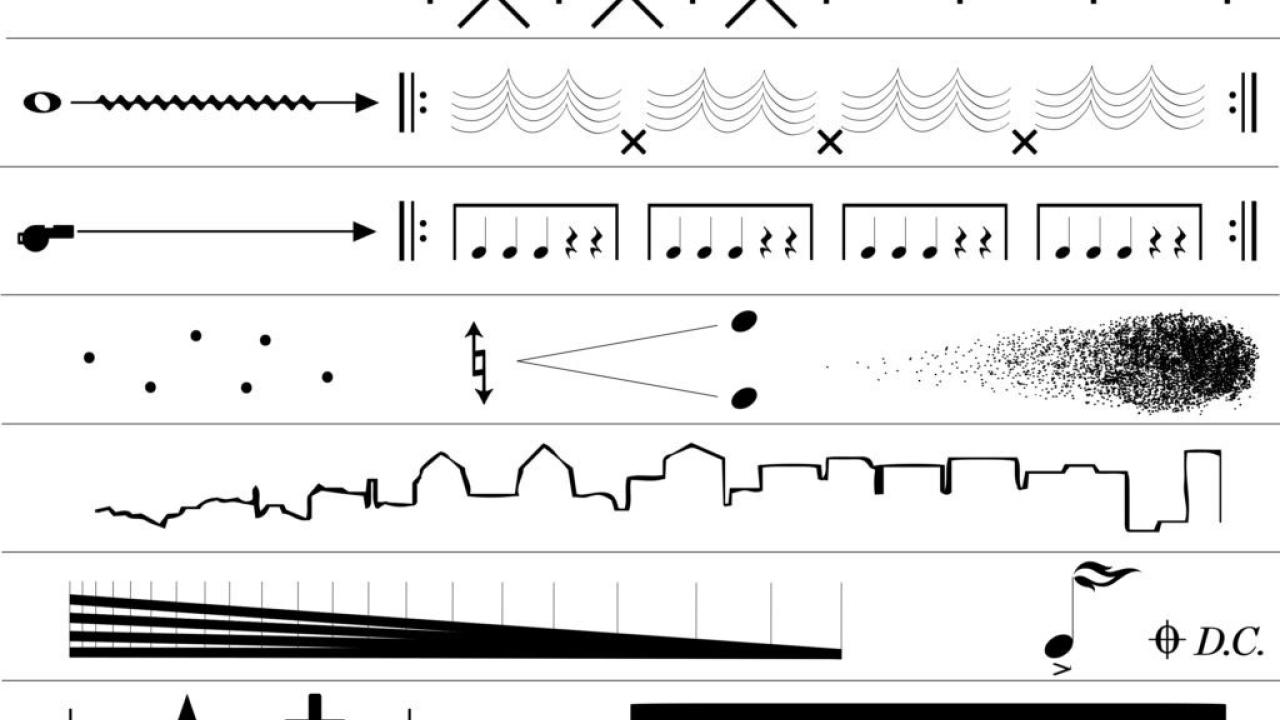 drawings that make up a music score