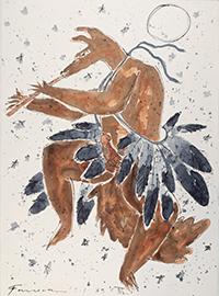 Coyote dancer with flute