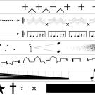 drawings that make up a music score